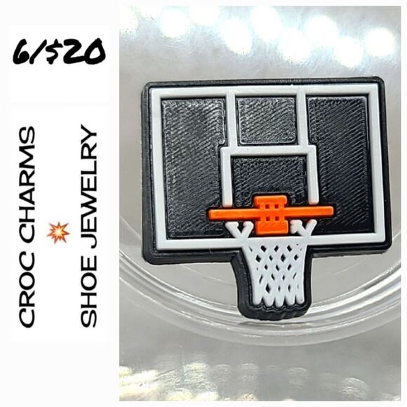 6/$20 Basketball 🏀 Hoops Croc Charm Shoe Jewelry Sports Ball Jibbitz Bogg Bag - Picture 1 of 5